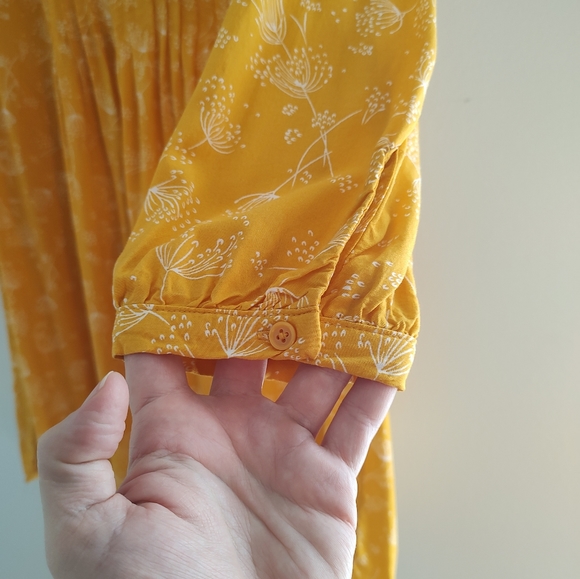 Old Navy Women's Medium Yellow White Floral Short Sleeve Long Sleeve Mini Dress - Picture 2 of 9